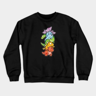 Rainbow DInosaur Stack Crewneck Sweatshirt